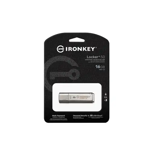 Kingston Technology IronKey Locker+ 50 unidad flash USB 16 GB USB tipo A 3.2 Gen 1