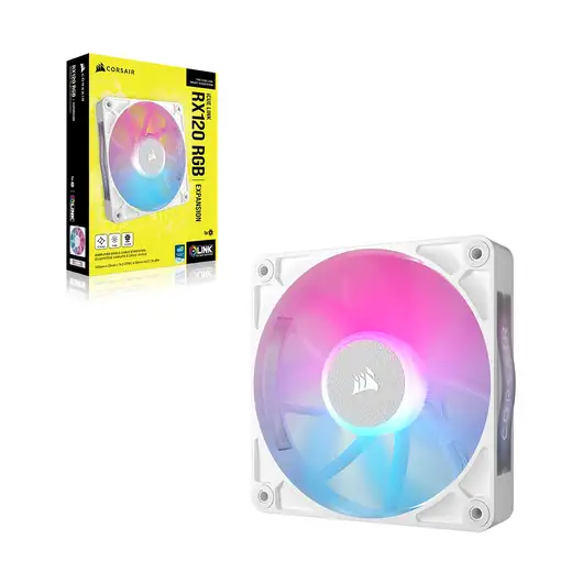 Corsair iCUE LINK RX120 RGB Carcasa del ordenador Ventilador 12 cm Blanco 1 pieza(