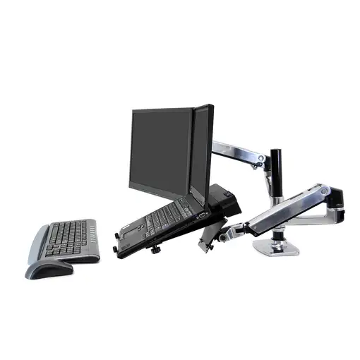 Ergotron LX Series Dual Stacking Arm 61 cm (24") Escritorio Plata