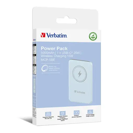 Verbatim Charge 'n' Go Polímero de litio 5000 mAh Cargador inalámbrico Azul