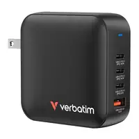 Verbatim Mini GaN Charger 165W Universal Negro Corriente alterna Carga rápida Inte