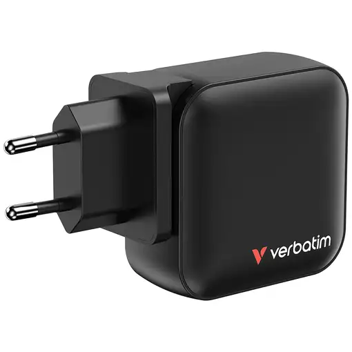 Verbatim Mini GaN Charger 100W Universal Negro Corriente alterna Carga rápida Inte