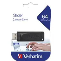 Verbatim Slider - Unidad USB de 64 GB - Negro