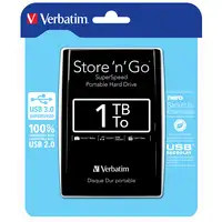 Verbatim Disco Duro Portátil Store 'n' Go USB 3.0 de 1 TB en color Negro