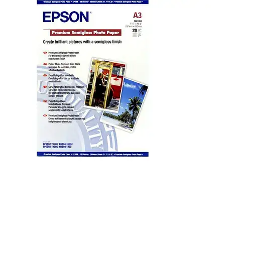Epson Premium Semigloss Photo Paper, DIN A3, 251 g/m², 20 hojas