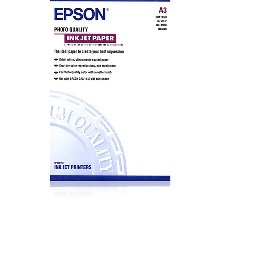 Epson Photo Quality Ink Jet Paper, DIN A3, 102 g/m², 100 hojas