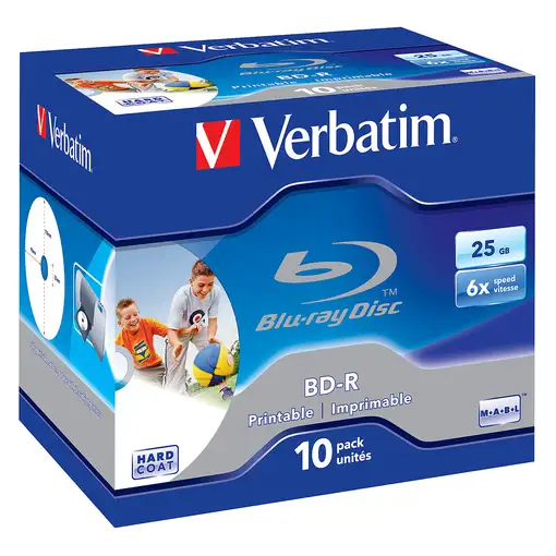 Verbatim BD-R SL 25GB 6x Printable 10 Pack Jewel Case 10 pieza(s)