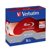 Verbatim BD-RE DL 50GB 2 x 5 Pack Jewel Case 5 pieza(s)