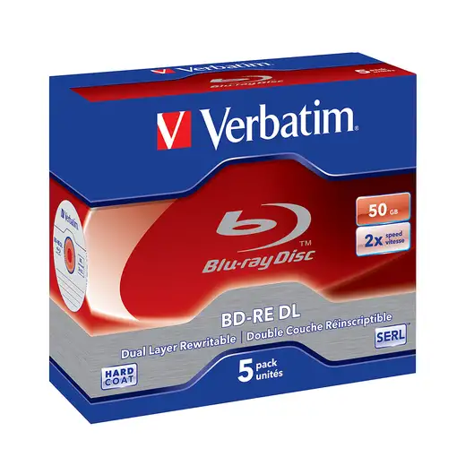Verbatim BD-RE DL 50GB 2 x 5 Pack Jewel Case 5 pieza(s)
