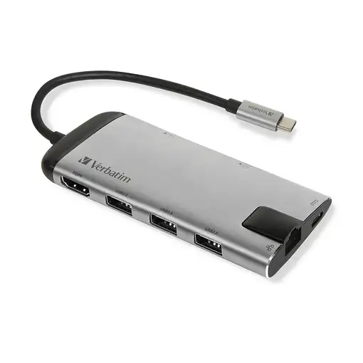 Verbatim 49142 base para portátil y replicador de puertos USB 3.2 Gen 1 (3.1 Gen 1
