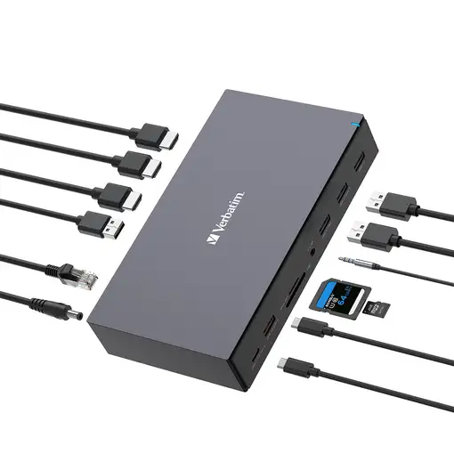 Verbatim CDS-17 Alámbrico USB 3.2 Gen 1 (3.1 Gen 1) Type-C Negro, Gris