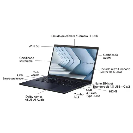 ASUS ExpertBook B3 B3404CVA-Q51884X - Ordenador Portátil 14" WUXGA (Intel Core 5 1