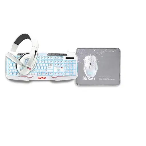 NASA ANDROMEDA4IN1-W teclado Ratón incluido Juego USB QWERTY Español Blanco