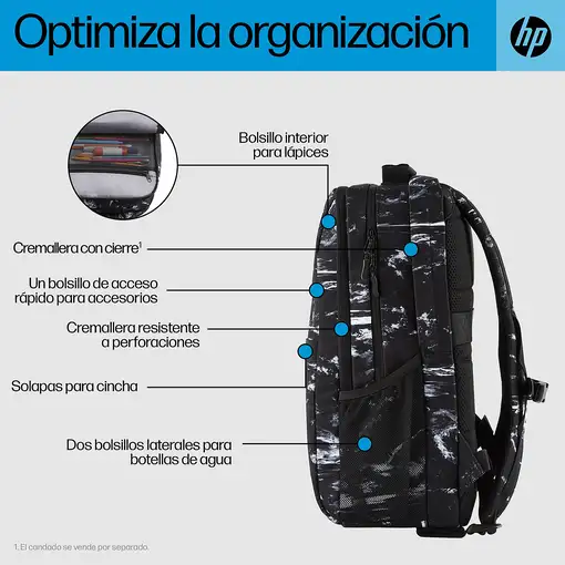 HP Mochila Campus XL con patrón de mármol