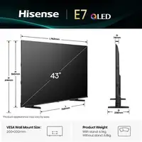Hisense 43E77Q 109,2 cm (43'') 4K Ultra HD Smart TV Wifi Negro
