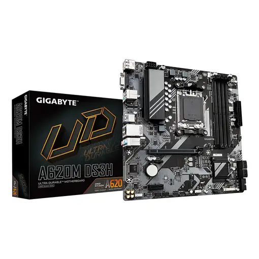 GIGABYTE A620M DS3H Placa base - Soporta CPUs AMD Ryzen 8000, VRM digital de 5+2+2