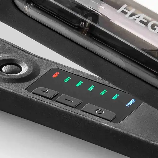Haeger HS-45B.007A Utensilio de peinado Plancha de pelo Vapor Negro 2,5 m