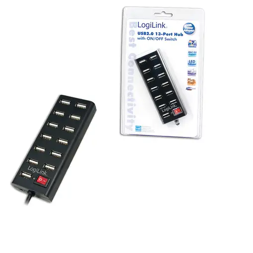 LogiLink UA0126 hub de interfaz 480 Mbit/s Negro