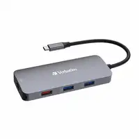 Verbatim CMH-09 USB Tipo C 10000 Mbit/s Plata