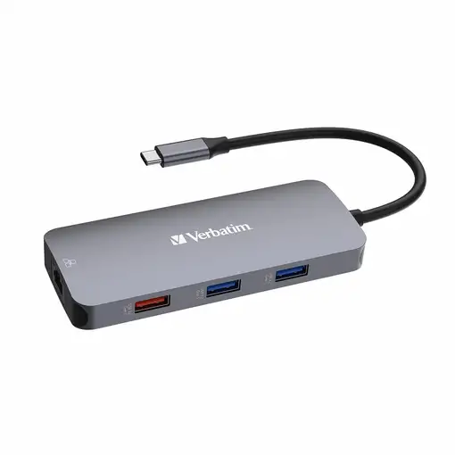 Verbatim CMH-09 USB Tipo C 10000 Mbit/s Plata