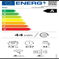 Beko b300 BM3WFU3721W lavadora Carga frontal 7 kg 1200 RPM Negro, Blanco