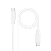 Nanocable Cable USB 2.0 3A, tipo USB-C/M-USB-C/M, Blanco, 1.5 m