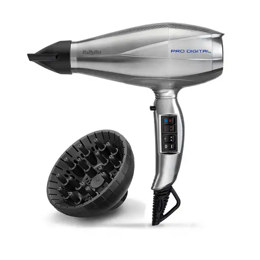 BaByliss Pro Digital secador 2200 W Gris, Plata
